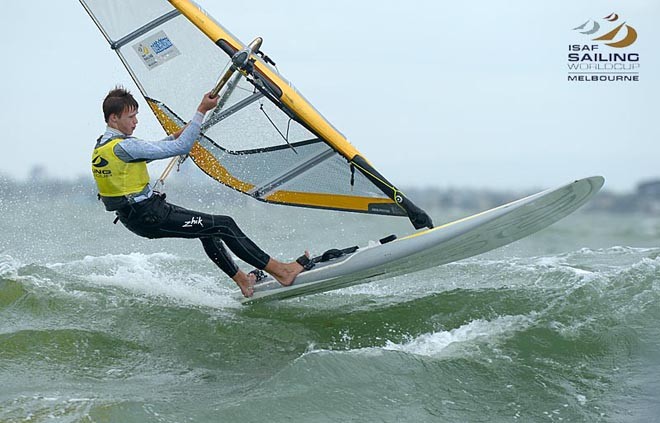 Sam Treharne (AUS)  /  RS:X  class<br />
Oceanic Leg of the ISAF Sailing World Cup 2012<br />
Sandringham Yacht Club, Victoria AUSTRALIA<br />
December 2nd - 8th, 2012 © Jeff Crow/ Sport the Library http://www.sportlibrary.com.au